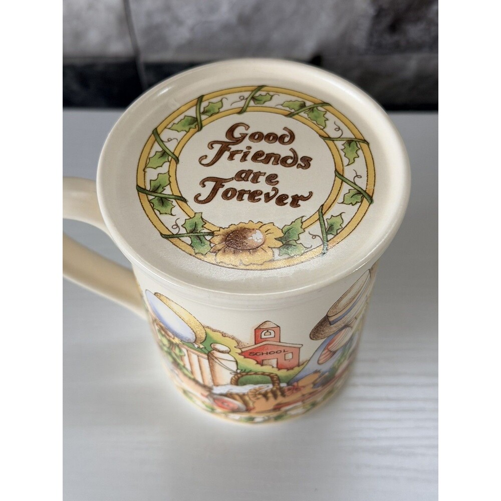 Country Kids Good Friends Are Forever Coffee Mug & Coaster Set 1990 Watkins Inc